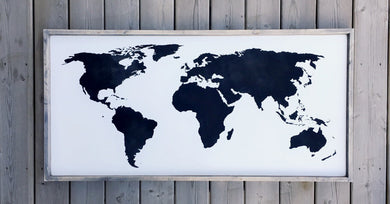 World Map Wood Sign