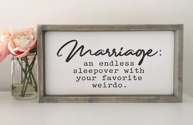 Marriage Wood Sign