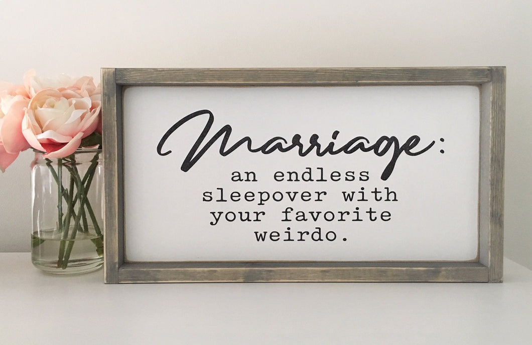 Marriage Wood Sign