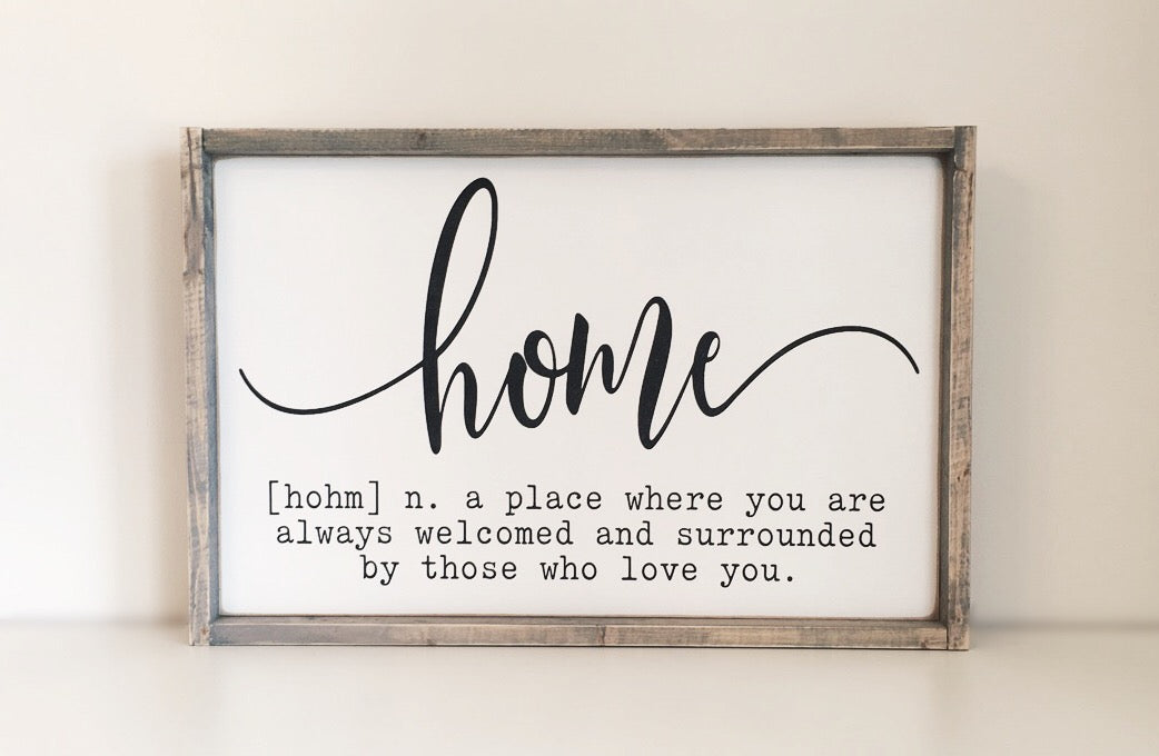 Home Definition Wood Sign