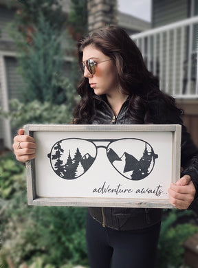 Adventure Awaits Mini Wood Sign