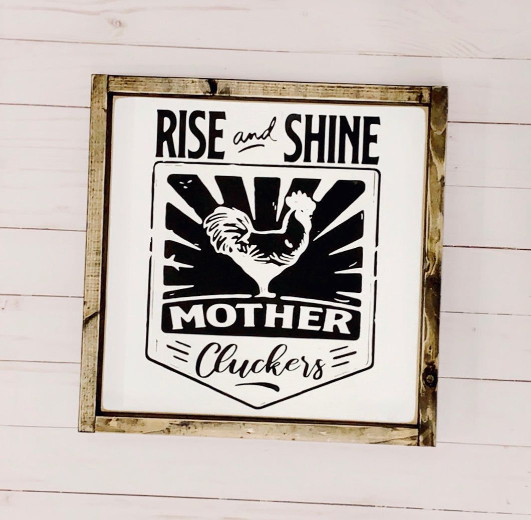 Mother Cluckers - Wood Sign