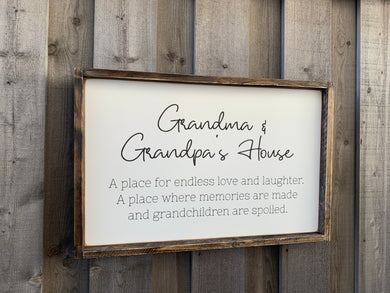 Grandma & Grandpa's House - Wood Sign