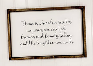 Home Is Where Love Resides - *New - Wood Sign