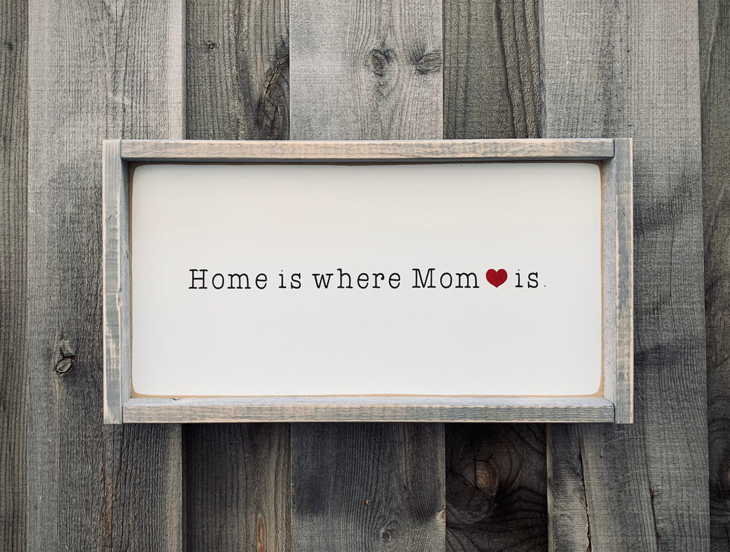Home is where Mom is - Wood Sign