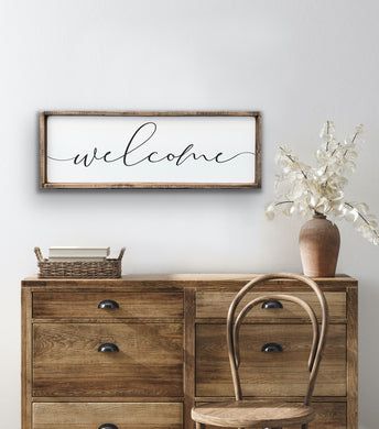Classic Welcome Wood Sign
