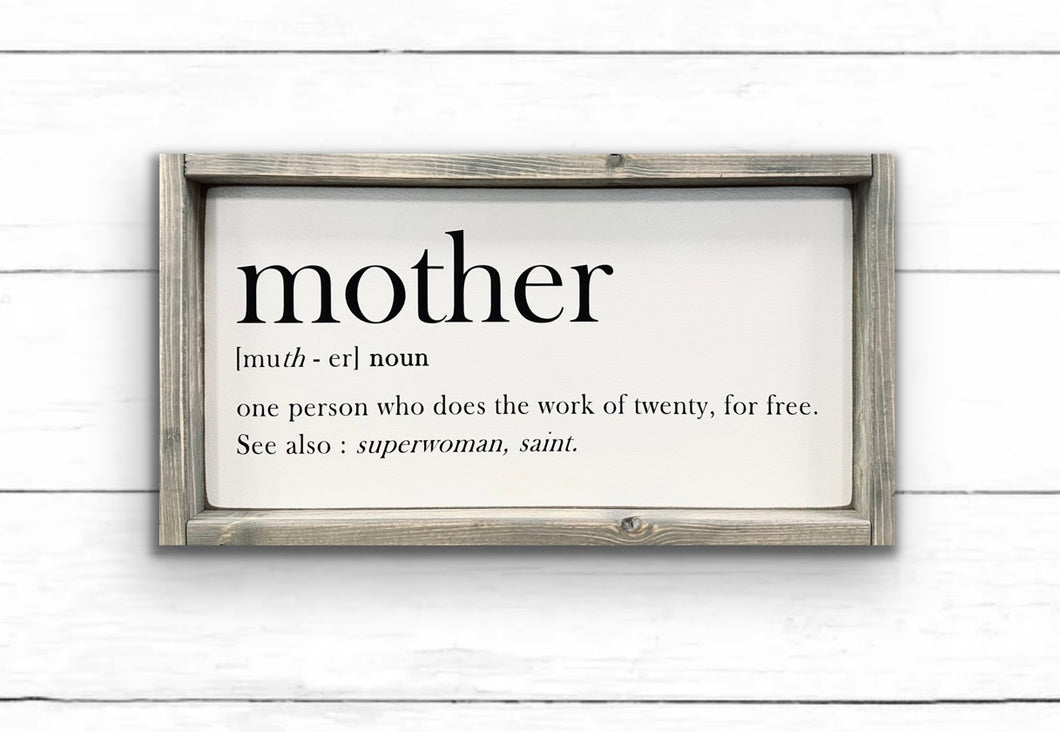 Mother Definition - Wood Sign