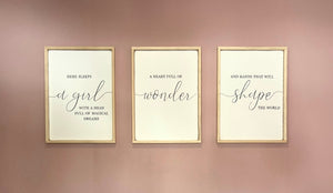 Here Sleeps A Girl - Wood Sign Set of 3