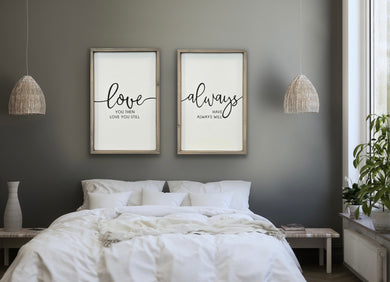 Love you then - Wood Signs Set of 2