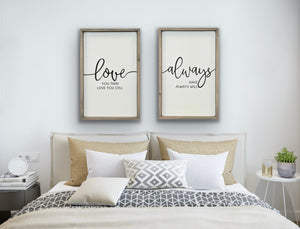 Love you then - Wood Signs Set of 2