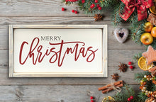 Load image into Gallery viewer, Merry Christmas Green or Red Mini - Wood Sign