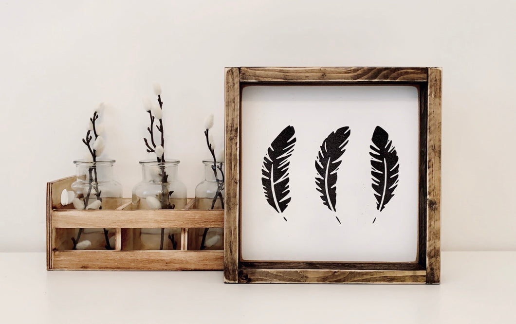 Feathers (small) - Wood Sign