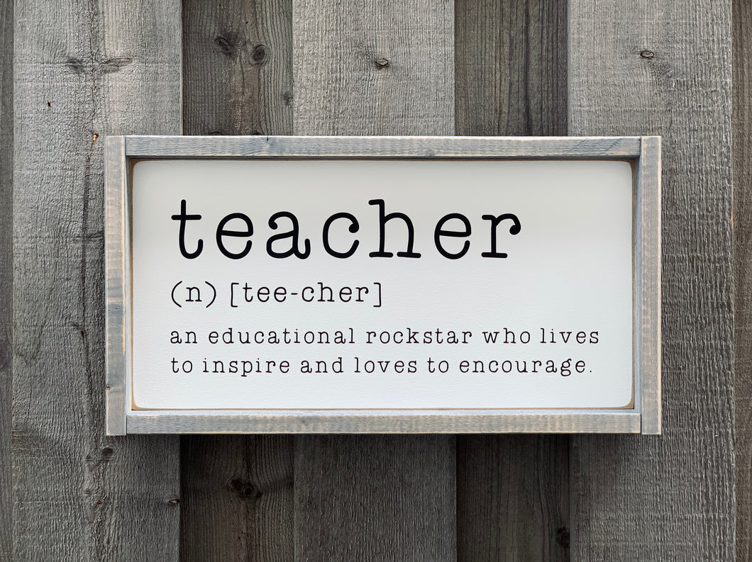 Teacher Definition - Wood Sign