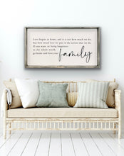 Load image into Gallery viewer, 3D Love begins at Home - Wood Sign