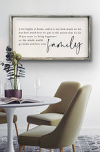 Load image into Gallery viewer, 3D Love begins at Home - Wood Sign