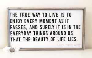 The True way to Live - Laura Ingalls Wilder